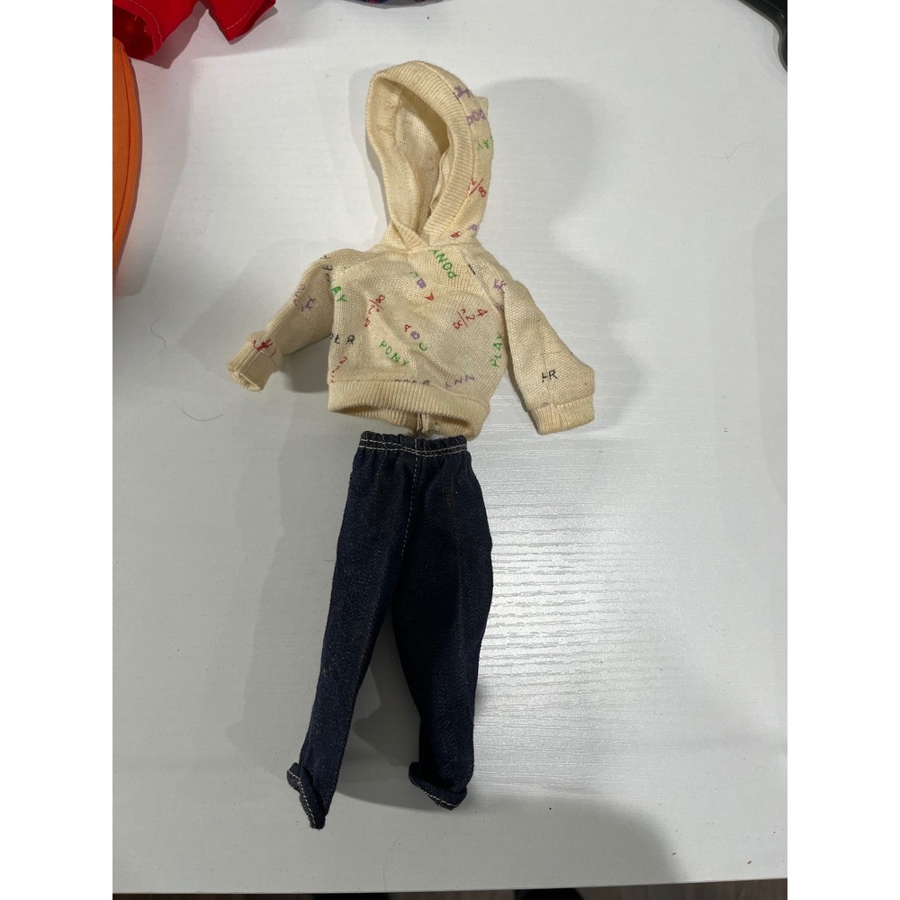 Vintage 1960s Ideal Pepper Doll After School Outfit Hoodie‎ Jeans Set TAGGED